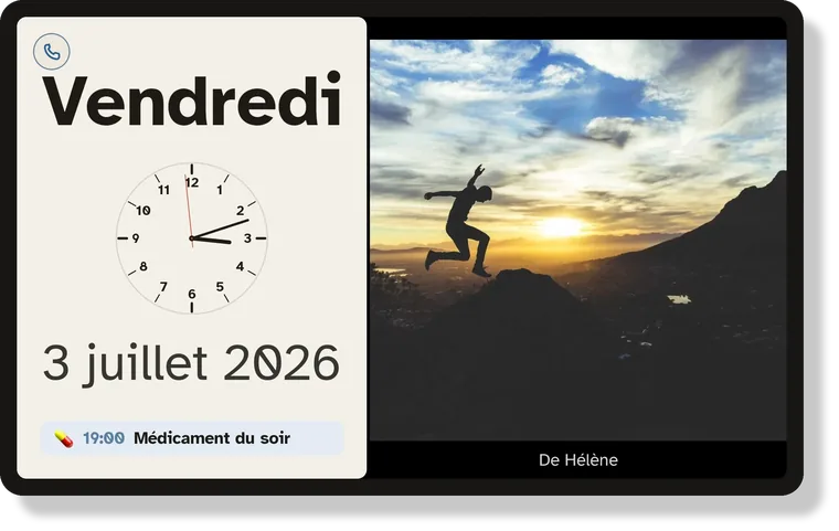 Une photo affichée en grand sur la tablette