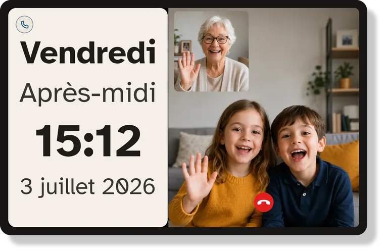 Un appel vidéo sur la tablette