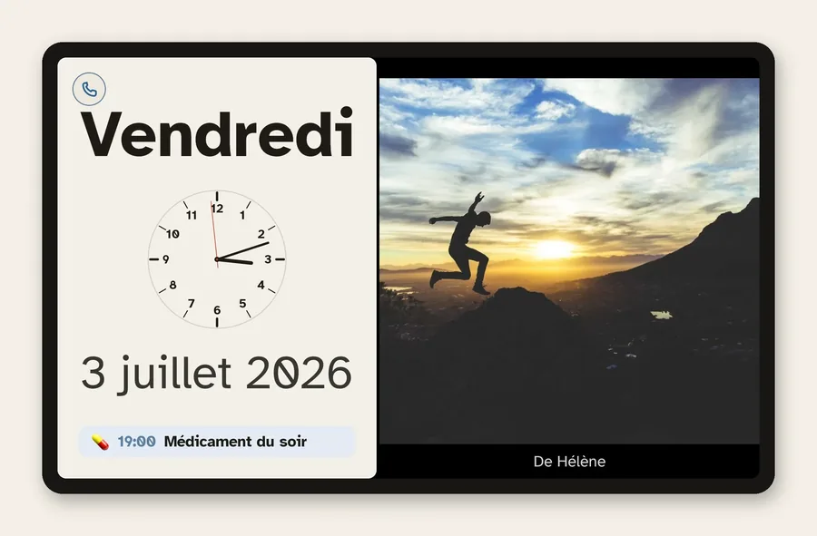 Une photo affichée en grand sur la tablette